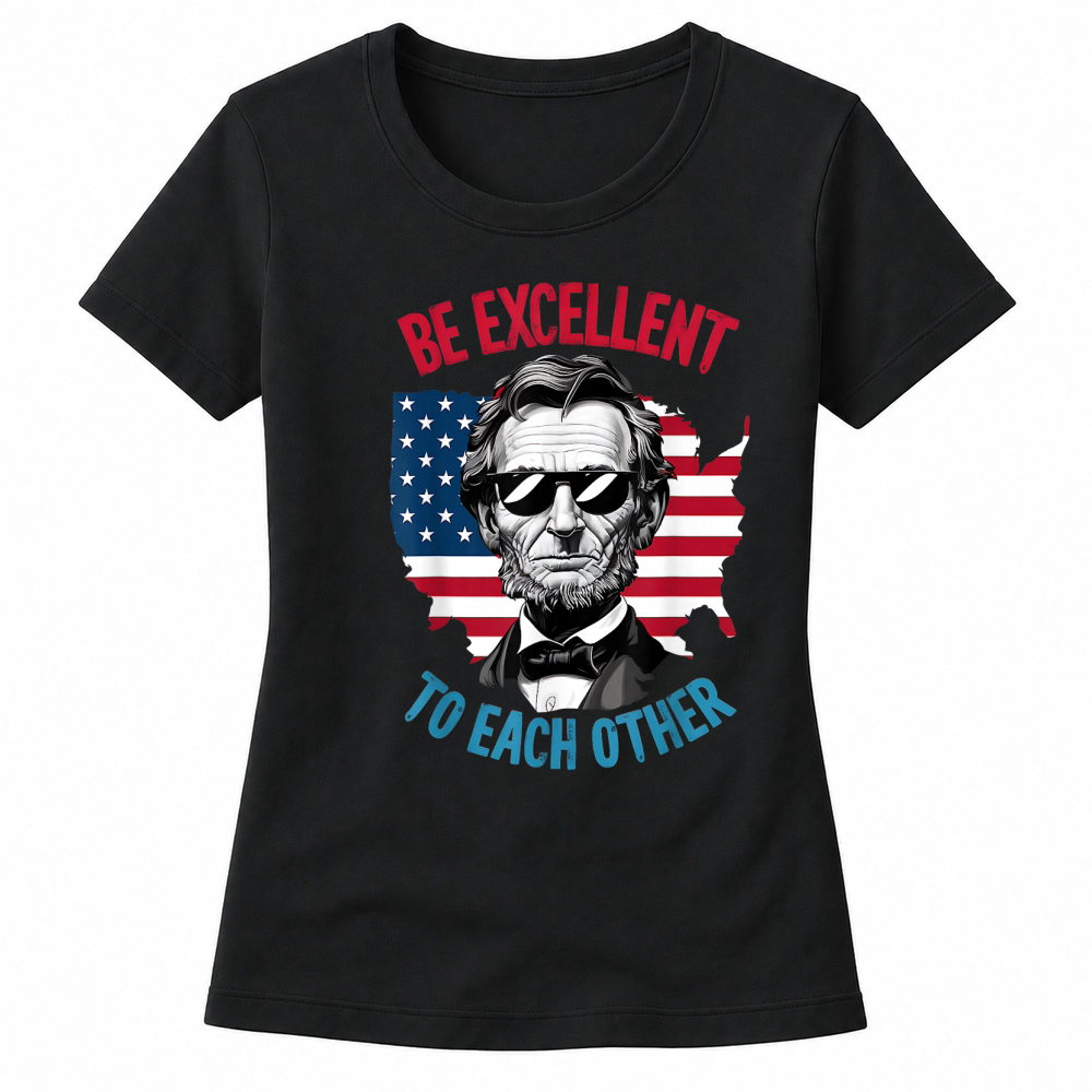 Product be Excellent to Each Other US Map Flag Abe Abraham Lincoln Women's T-shirts