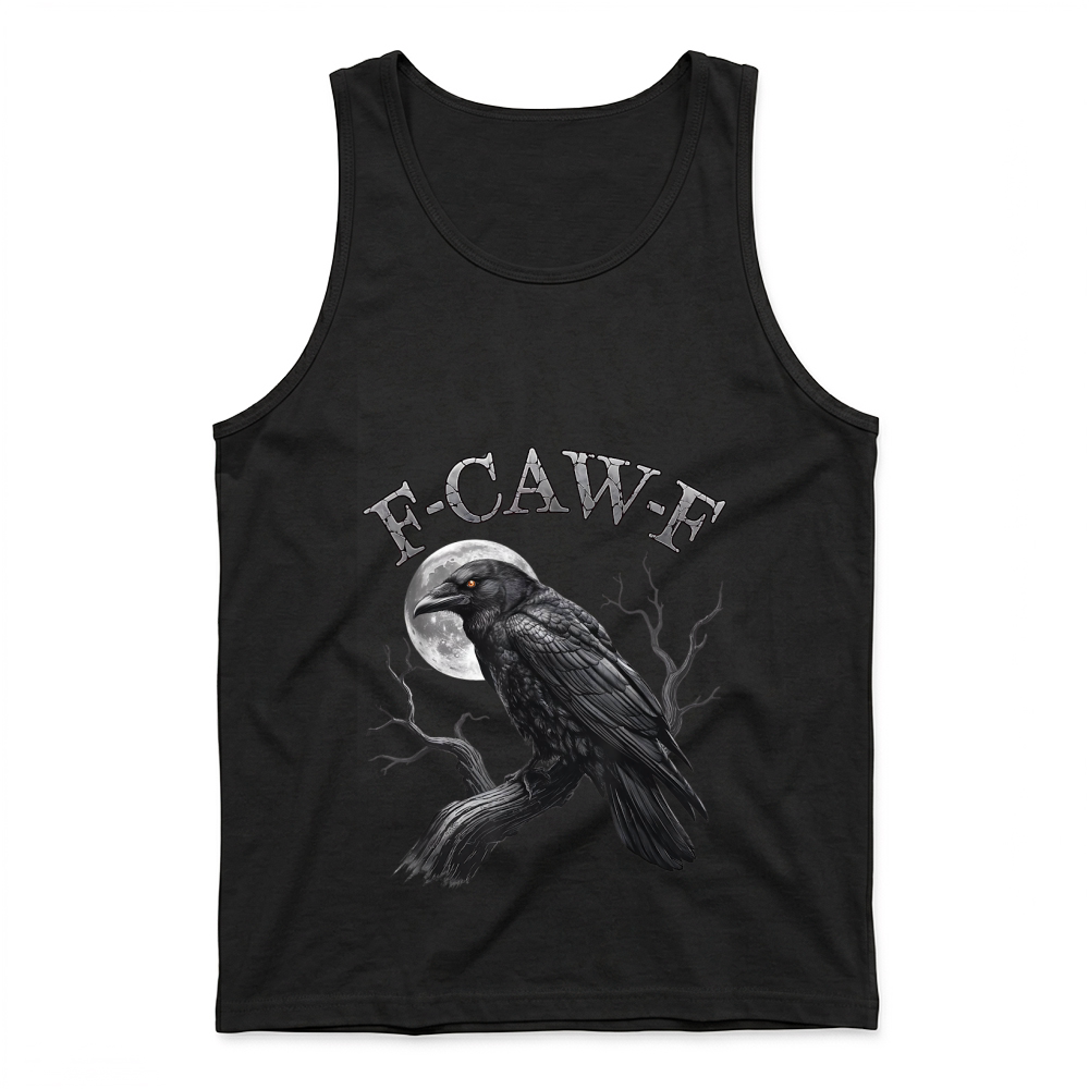 Product Black Crow, F Caw F Funny Black Bird Moon Gothic Adult Humor T Shirt Tank Top