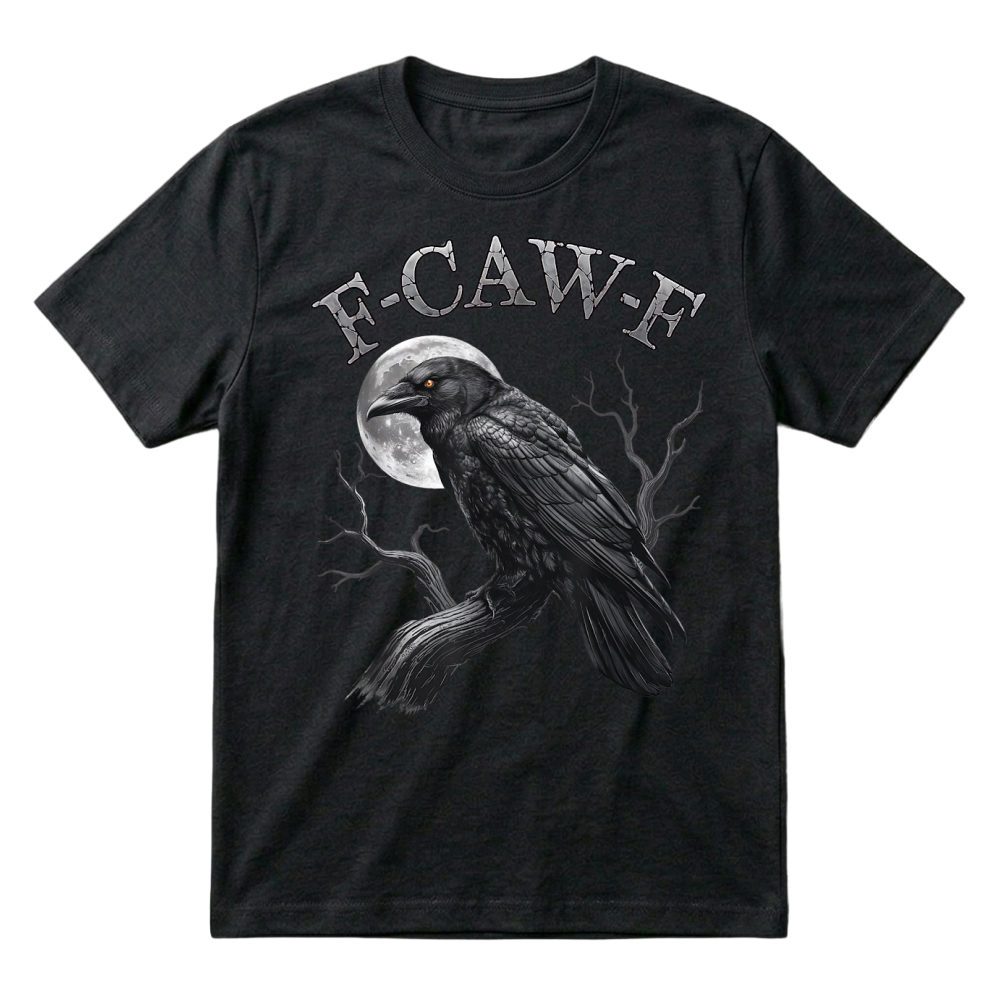 Product Black Crow, F Caw F Funny Black Bird Moon Gothic Adult Humor T Shirt T-Shirt