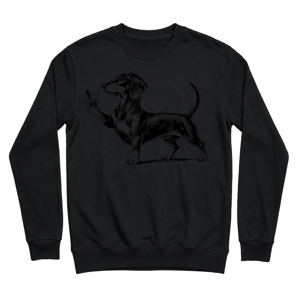 Product Black Dachshund with Middle Finger T Shirt Unisex Sweatshirt