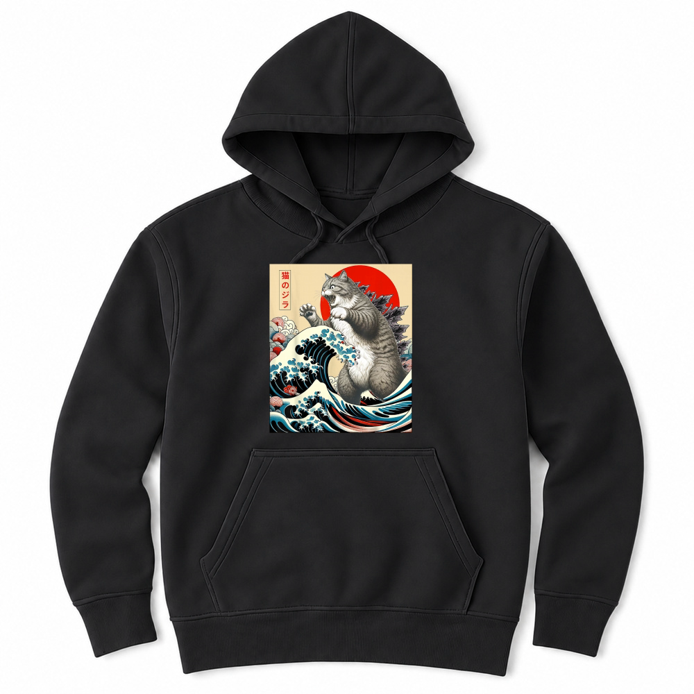 Product Catzilla Cat Japanese Art Funny Cat Gifts for Men Women Kid T Shirt Unisex Hoodie