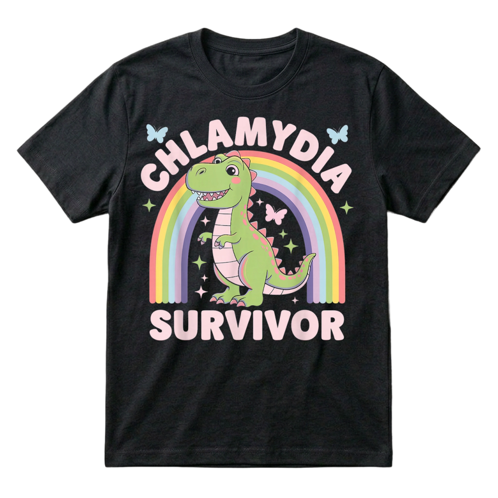 Product Chlamydia Survivor Dinosaur Trex Rainbow Chlamydia T Shirt T-Shirt