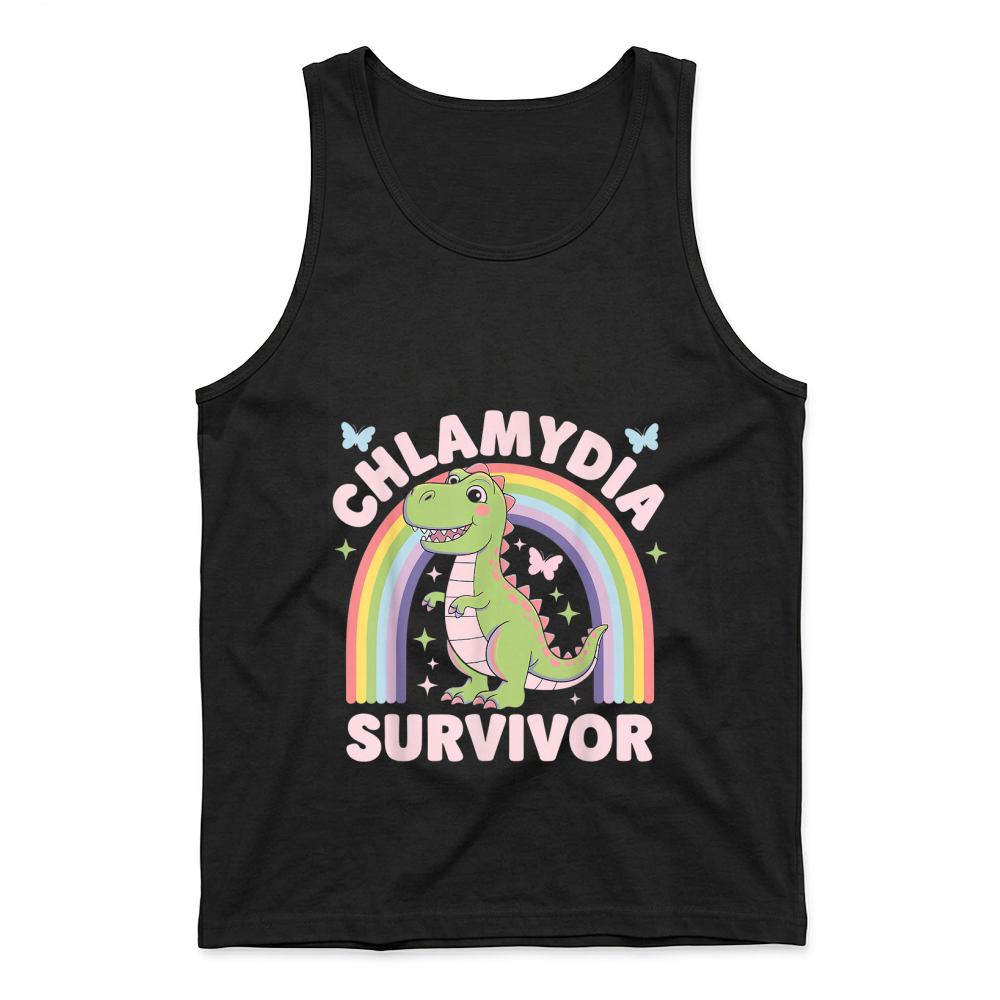Product Chlamydia Survivor Dinosaur Trex Rainbow Chlamydia T Shirt Tank Top