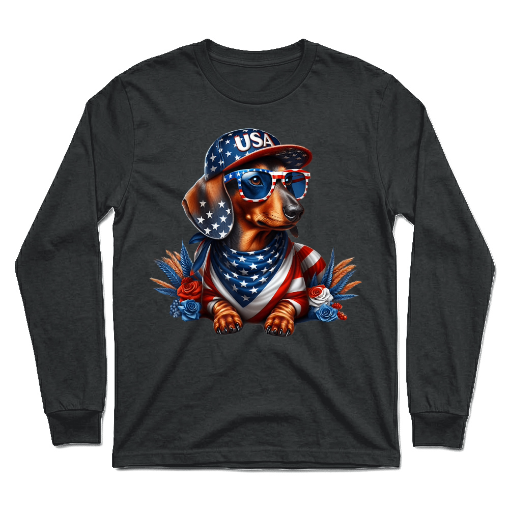 Product Dachshund 4th of July Patriotic Dog Dachshund Fourth of July T Shirt Unisex Longsleeve