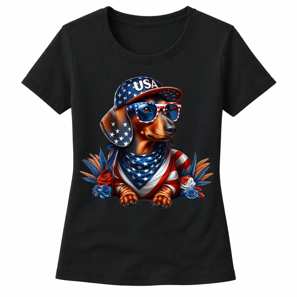 Product Dachshund 4th of July Patriotic Dog Dachshund Fourth of July T Shirt Women's T-shirts