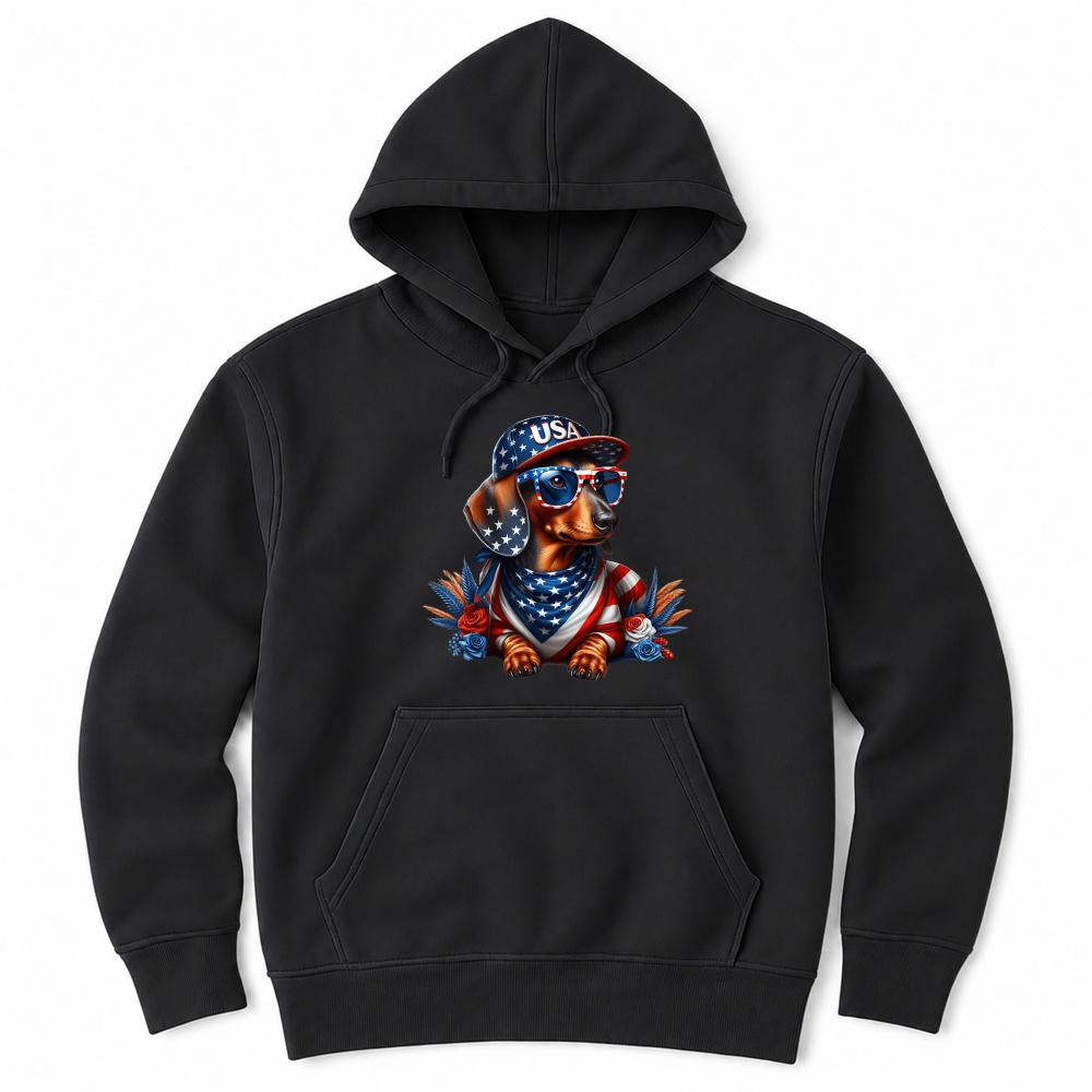 Product Dachshund 4th of July Patriotic Dog Dachshund Fourth of July T Shirt Unisex Hoodie