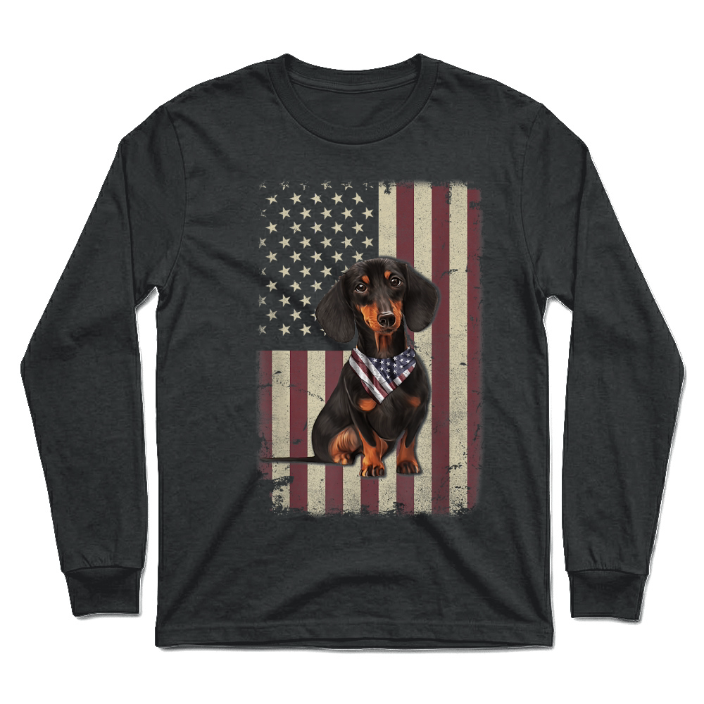 Product Dachshund American Flag Bandana 4th of July Tshirt Gifts T Shirt Unisex Longsleeve