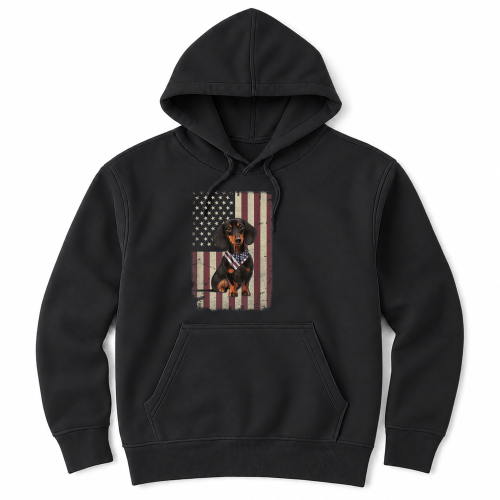 Product Dachshund American Flag Bandana 4th of July Tshirt Gifts T Shirt Unisex Hoodie