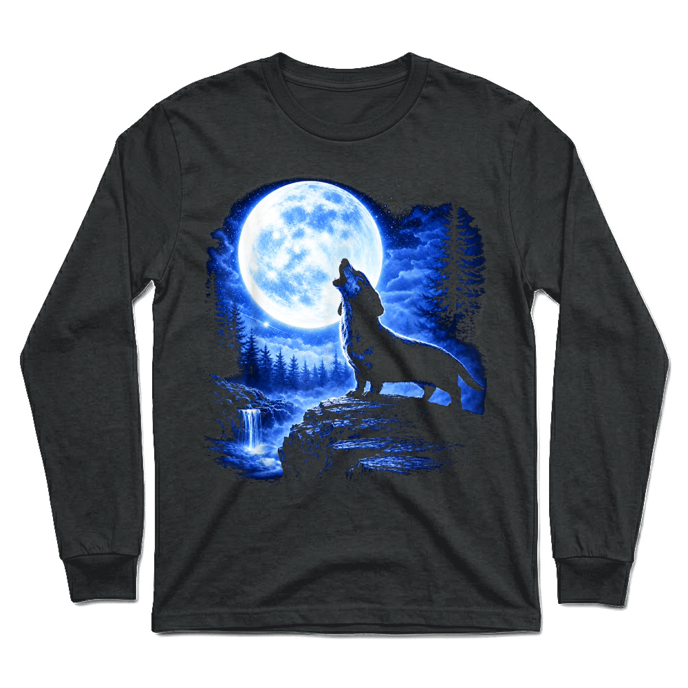 Product Dachshund Howling Moon Funny Weiner Dog Sausage Art T Shirt Unisex Longsleeve