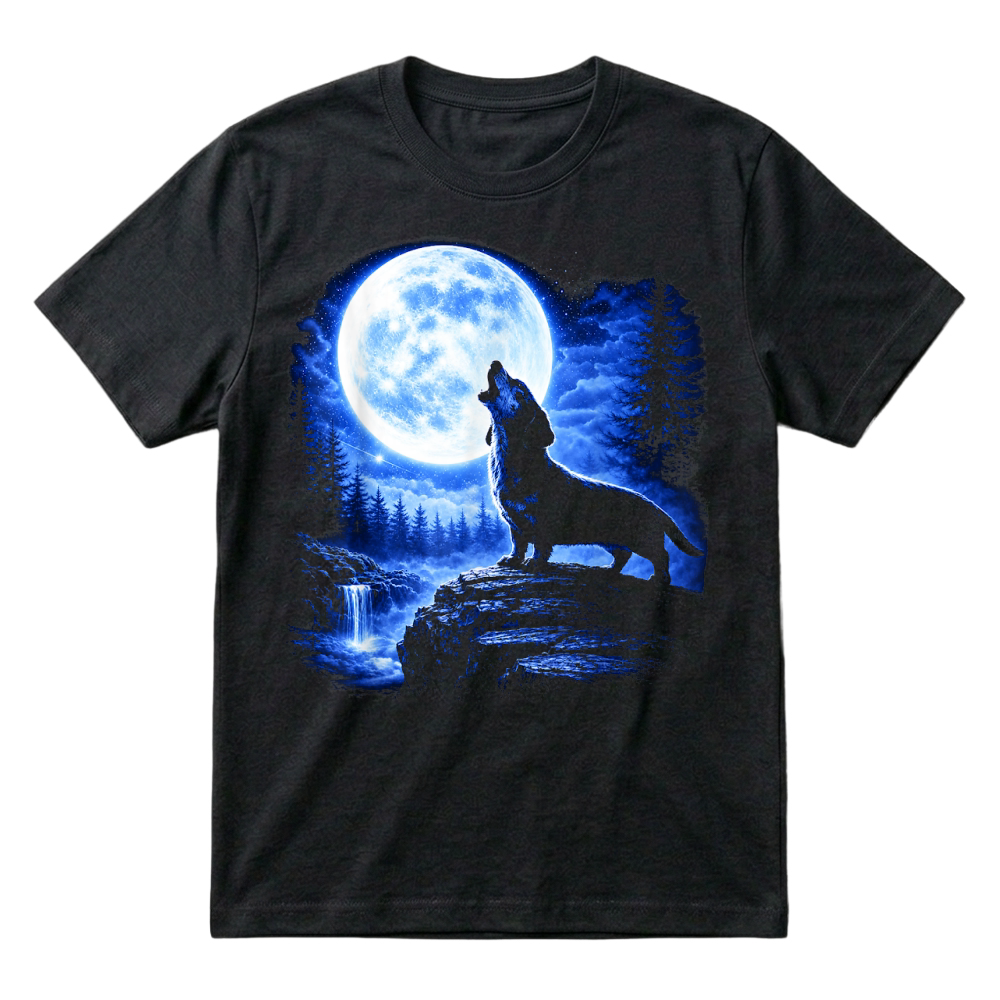Product Dachshund Howling Moon Funny Weiner Dog Sausage Art T Shirt T-Shirt