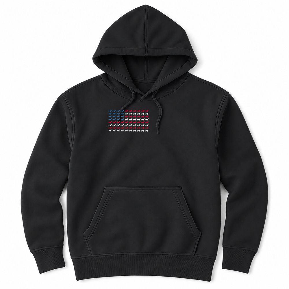 Product Dachshund Patriotic American Flag Dachshund 4th of July T Shirt Unisex Hoodie