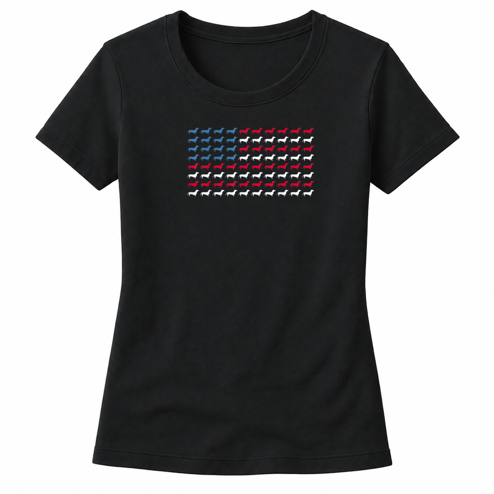 Product Dachshund Patriotic American Flag Dachshund 4th of July T Shirt Women's T-shirts