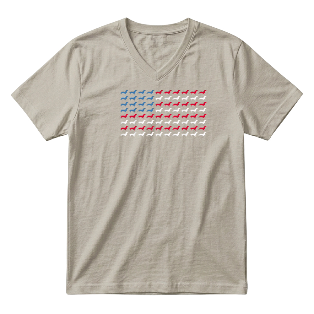Product Dachshund Patriotic American Flag Dachshund 4th of July T Shirt V-Neck T-shirt