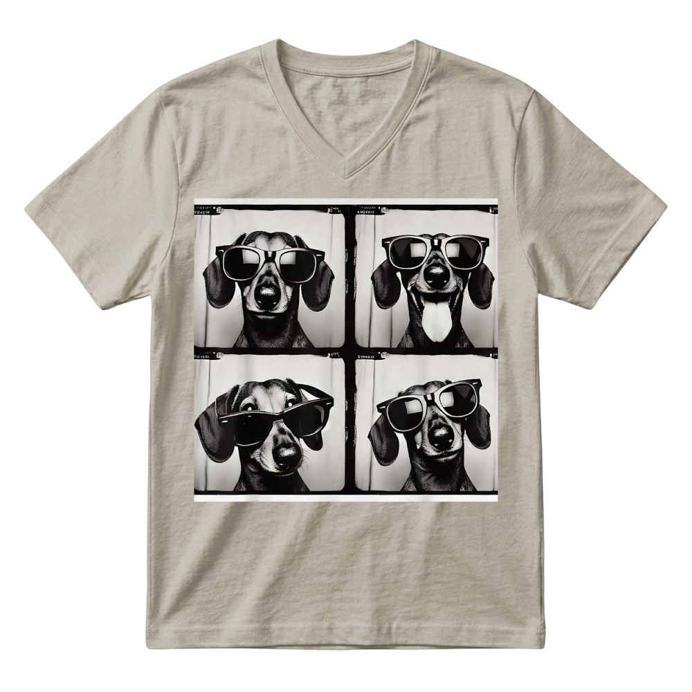 Product Dachshund Rocking Cool Sunglasses T Shirt V-Neck T-shirt
