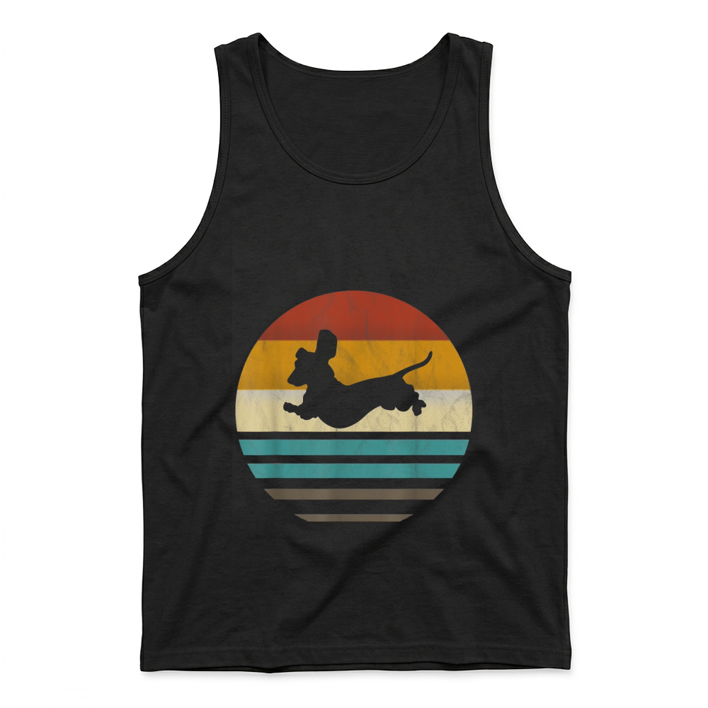 Product Dachshund Vintage Silhouette 60s 70s Retro Grunge Dog Lover Tank Top
