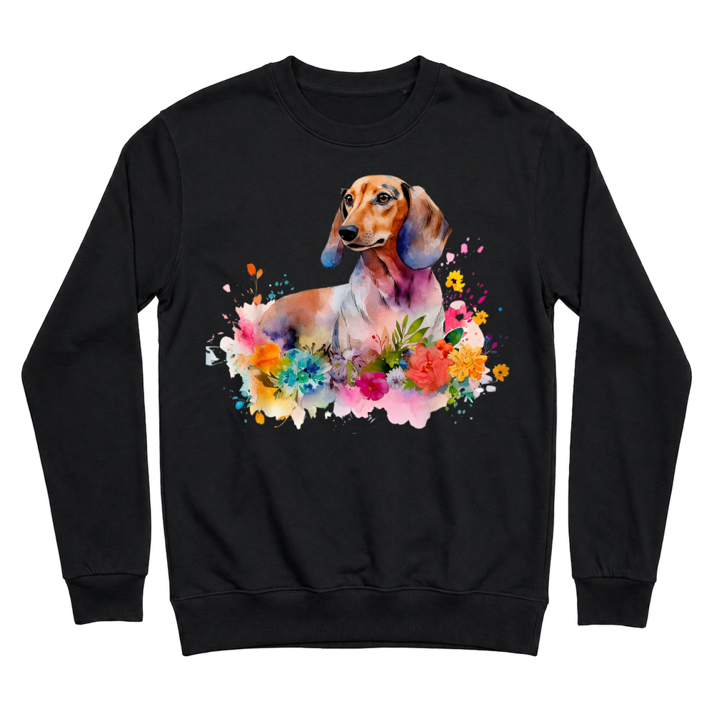 Product Dachshund Watercolor Art Dog Dog Breed Woman Kids Floral T Shirt Unisex Sweatshirt
