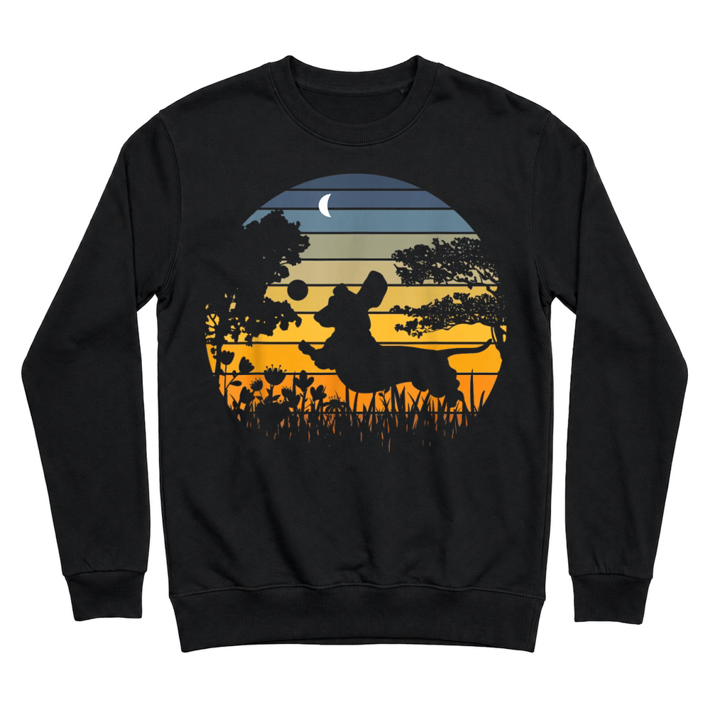 Product Dachshund Wiener Dog Sunset Garden Nature Lover T Shirt Unisex Sweatshirt