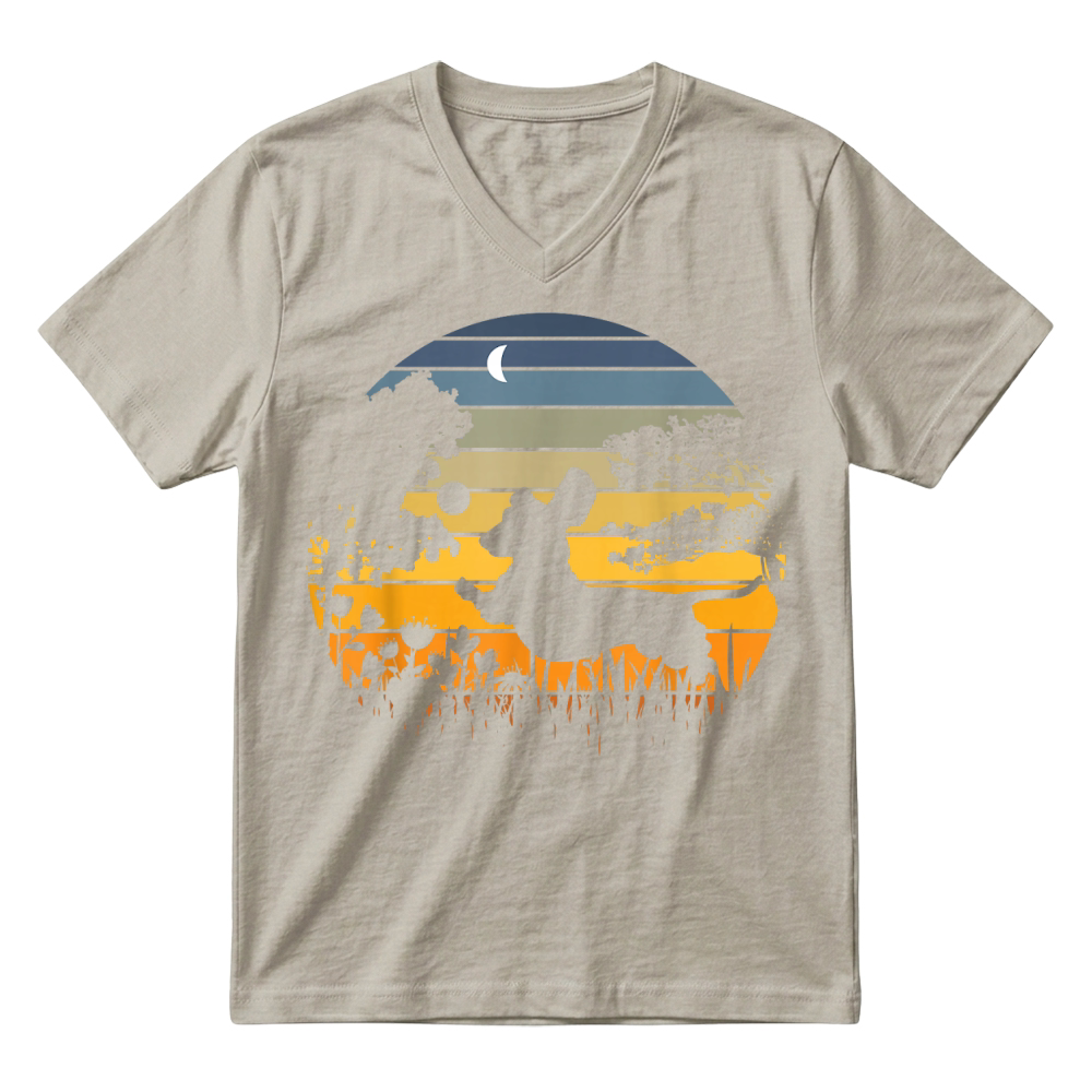 Product Dachshund Wiener Dog Sunset Garden Nature Lover T Shirt V-Neck T-shirt