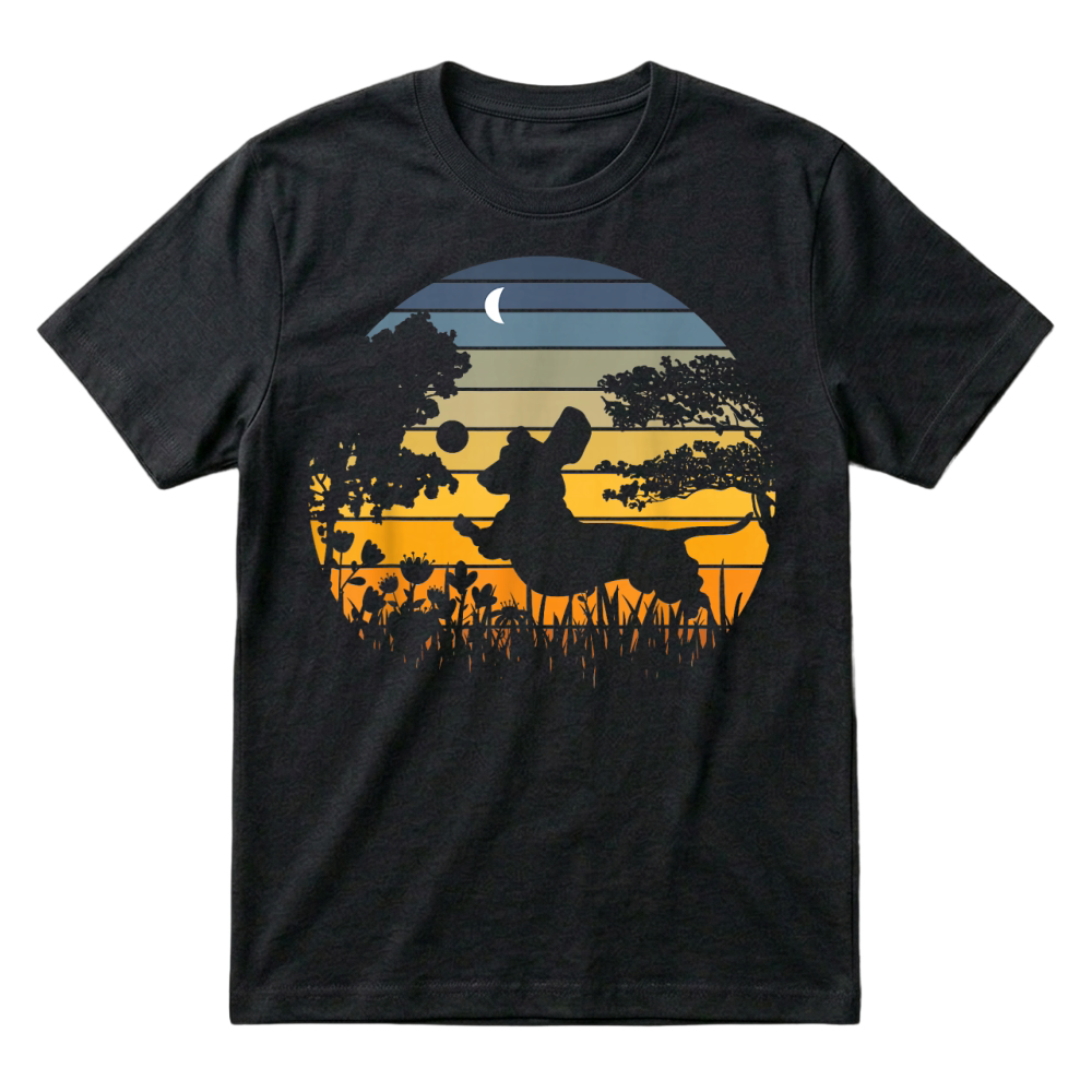 Product Dachshund Wiener Dog Sunset Garden Nature Lover T Shirt T-Shirt