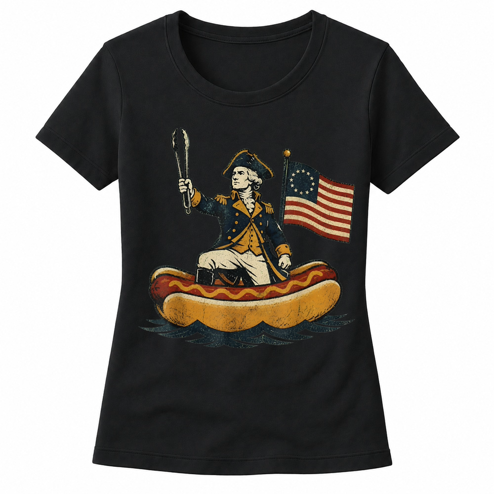 Product Delaware Dog Funny George Washington Hotdog Patriotic T Shirt Women's T-shirts