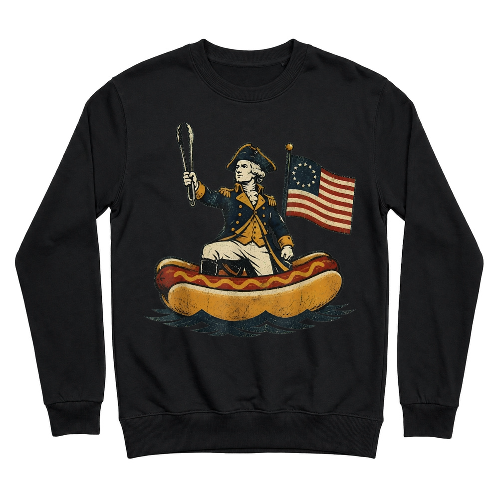 Product Delaware Dog Funny George Washington Hotdog Patriotic T Shirt Unisex Sweatshirt