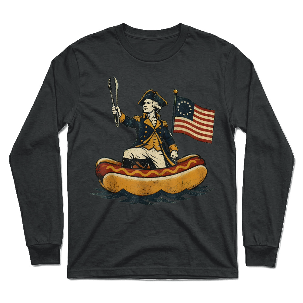 Product Delaware Dog Funny George Washington Hotdog Patriotic T Shirt Unisex Longsleeve