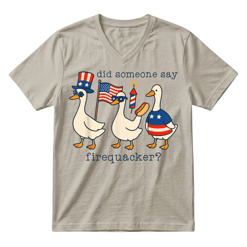 Product Did Someone Say Firequacker Funny Goose 4th of July Kids T Shirt V-Neck T-shirt