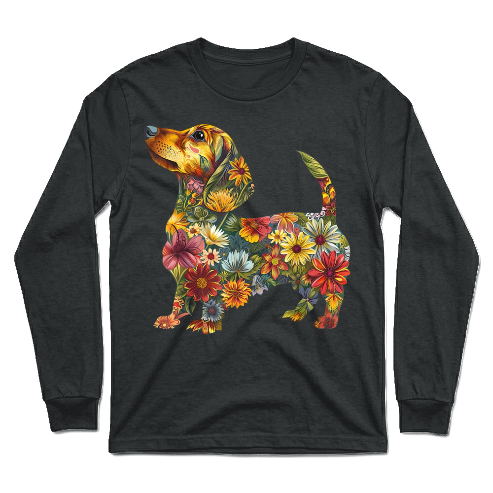 Product Floral Dachshund Cute Pet Dog Animal Lover Doxie Mama Women T Shirt Unisex Longsleeve