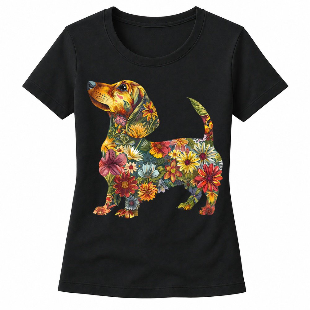 Product Floral Dachshund Cute Pet Dog Animal Lover Doxie Mama Women T Shirt Women's T-shirts