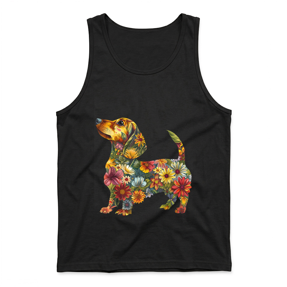 Product Floral Dachshund Cute Pet Dog Animal Lover Doxie Mama Women T Shirt Tank Top