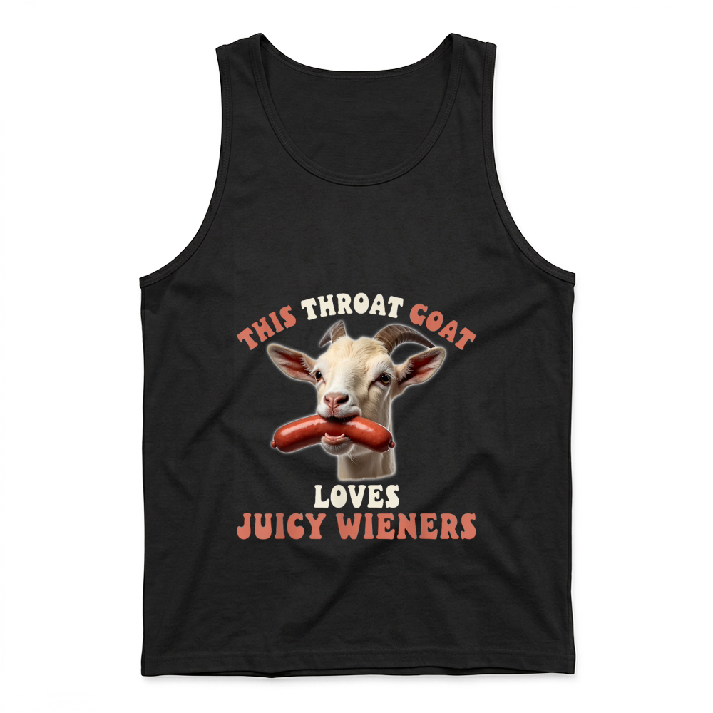 Product Funny Goat Swallows Juicy Wieners Inappropriate Adult Tank Top
