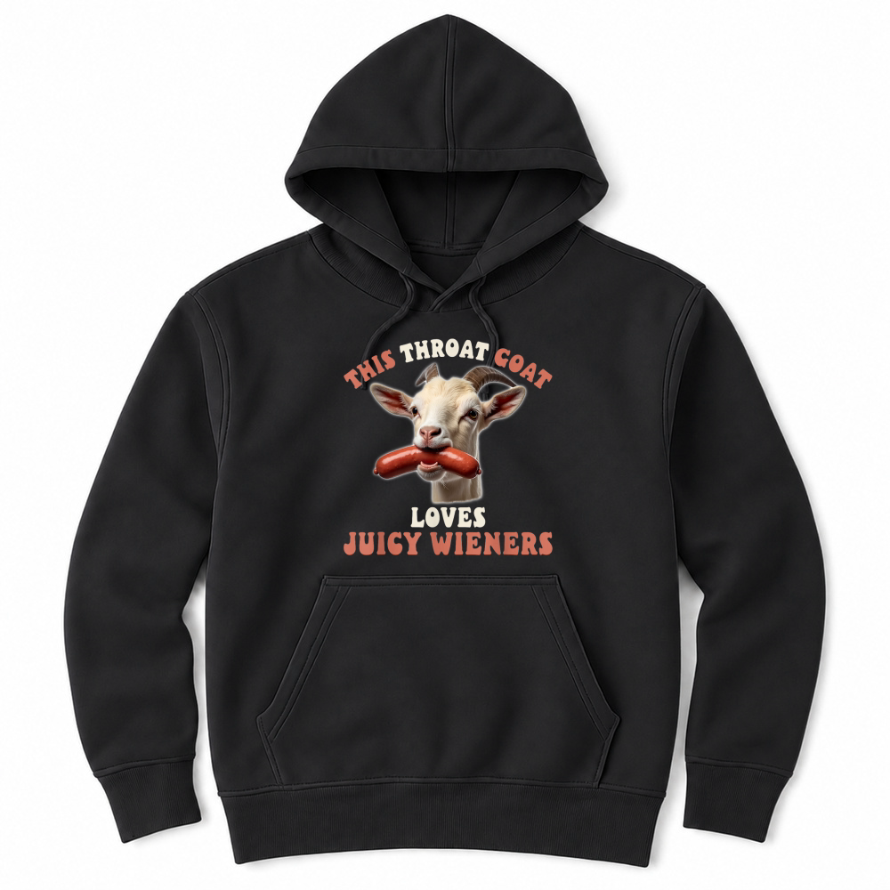 Product Funny Goat Swallows Juicy Wieners Inappropriate Adult Unisex Hoodie