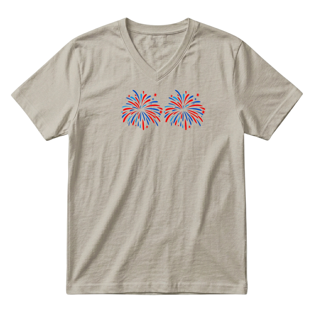 Product Funny Im Just Here for The Fireworks 4th of July Couple T Shirt V-Neck T-shirt