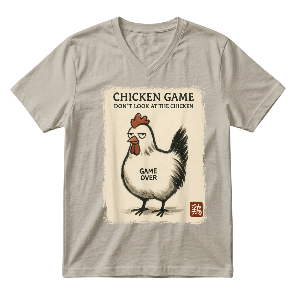 Product Funny Japanese Art Chicken Game Graphic Tee Men Women Teens T Shirt V-Neck T-shirt