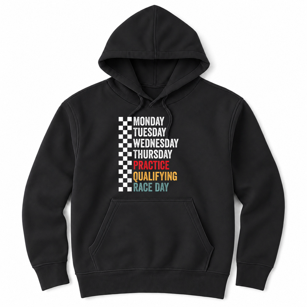 Product Funny Monday Tuesday Thursday Practice Qualifying Race Day Unisex Hoodie