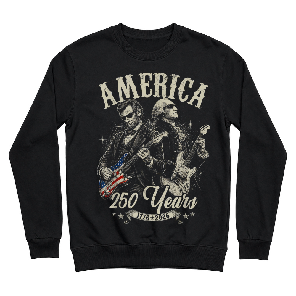 Product George Washington Lincoln Playing Guitar Abe Lincoln 250th Unisex Sweatshirt