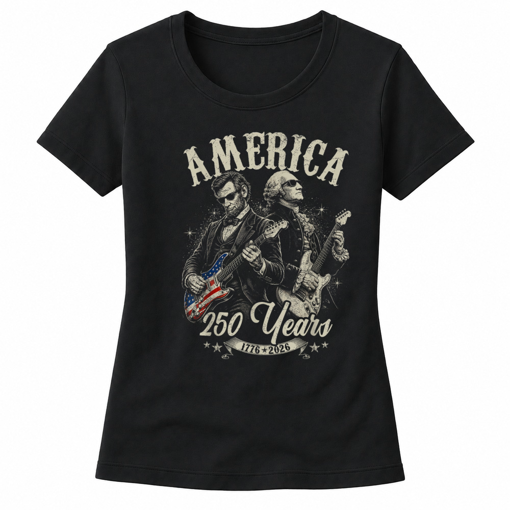 Product George Washington Lincoln Playing Guitar Abe Lincoln 250th Women's T-shirts