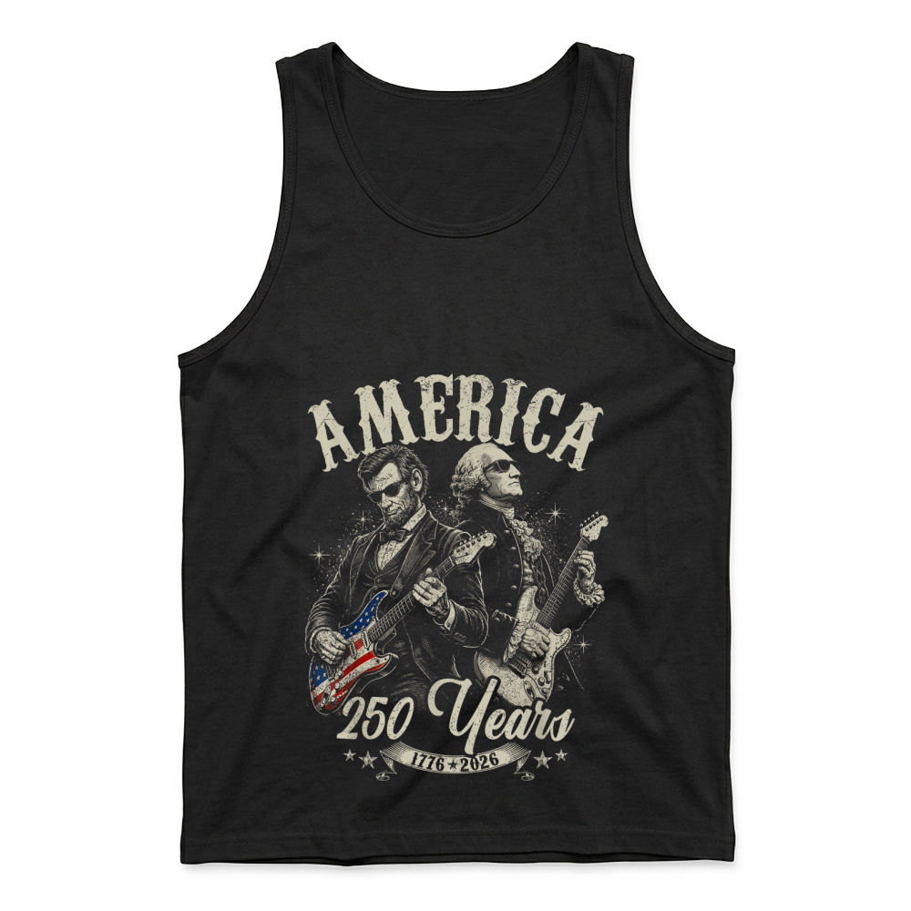 Product George Washington Lincoln Playing Guitar Abe Lincoln 250th Tank Top