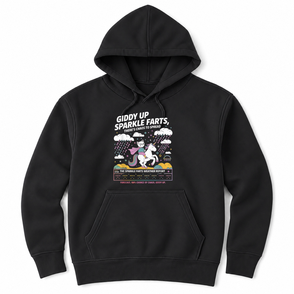 Product Giddy Up Sparkle Farts Tshirt Girl There's Chaos to Spread T Shirt Unisex Hoodie