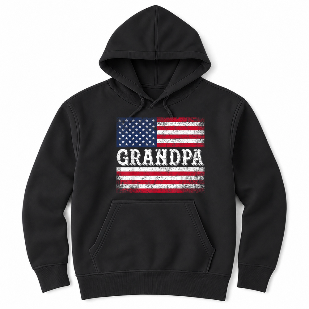 Product Grandpa Vintage USA Flag Patriotic 4th of July T Shirt Unisex Hoodie
