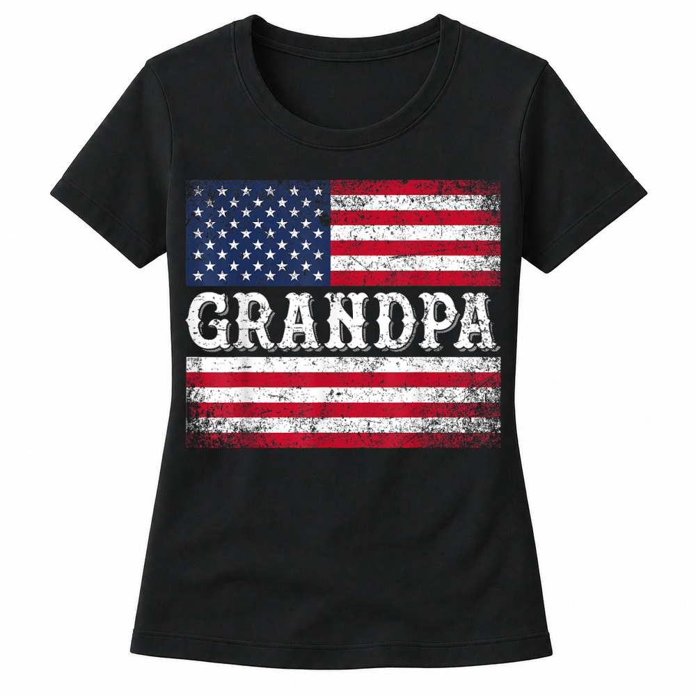 Product Grandpa Vintage USA Flag Patriotic 4th of July T Shirt Women's T-shirts