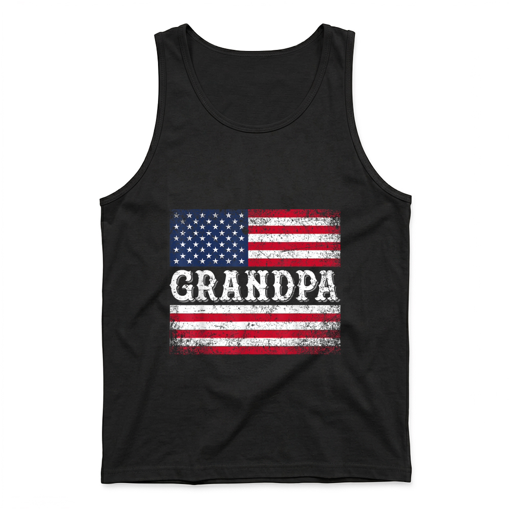 Product Grandpa Vintage USA Flag Patriotic 4th of July T Shirt Tank Top