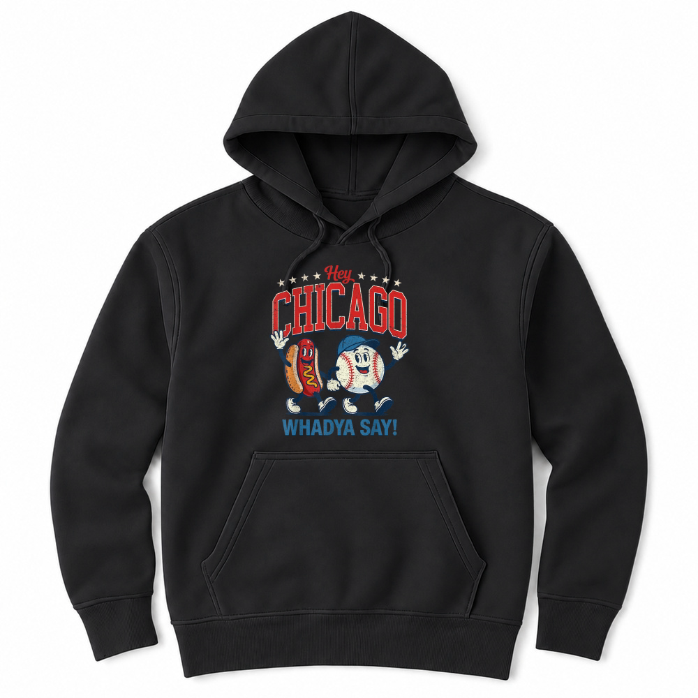 Product Hey Chicago Whadya Say Baseball and Hot Dog 4th of July Men T Shirt Unisex Hoodie