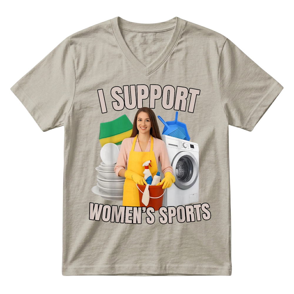 Product I Support Women's Sports Unwearable Aduld Humor Bootleg V-Neck T-shirt