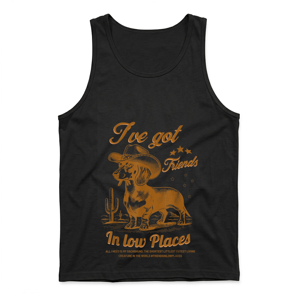 Product I've Got Friends in Low Places Funny Dachshund Cowboy Doxie T Shirt Tank Top