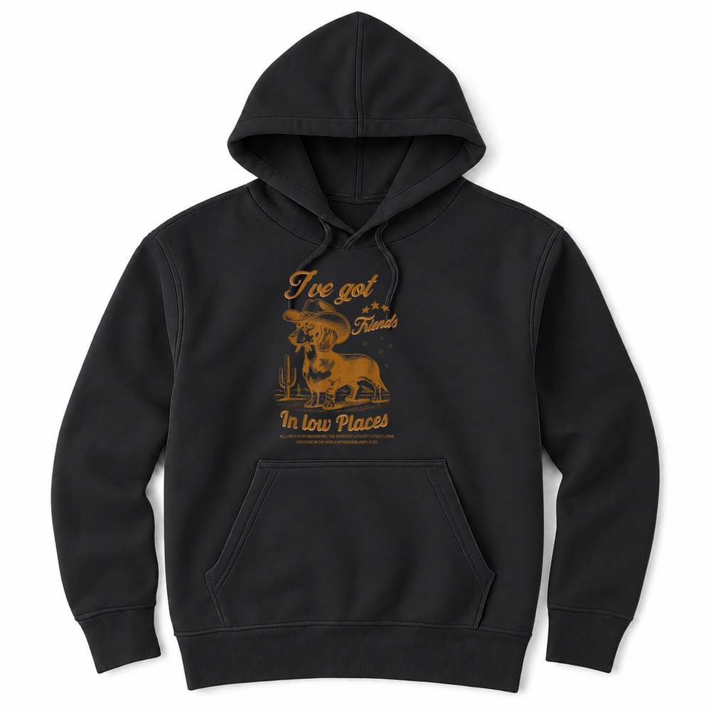 Product I've Got Friends in Low Places Funny Dachshund Cowboy Doxie T Shirt Unisex Hoodie