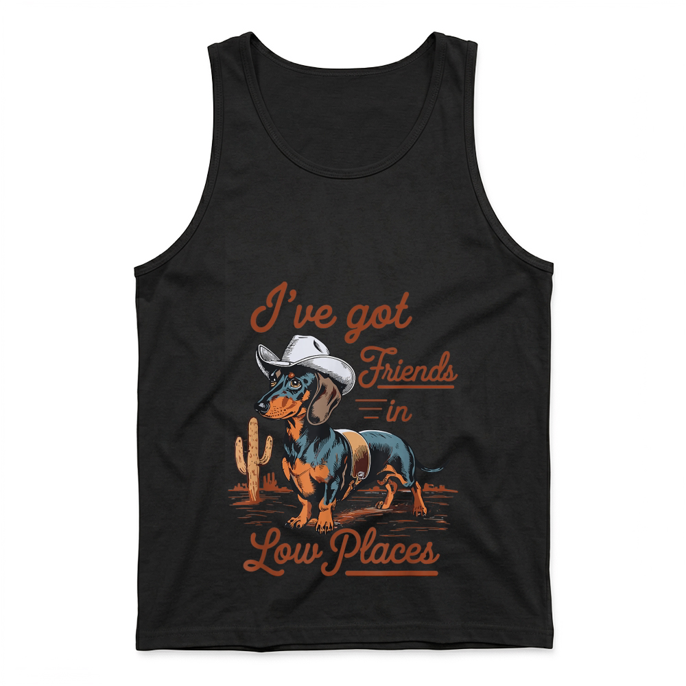 Product I've Got Friends in Low Places Funny Dachshund Wiener Dog T Shirt Tank Top