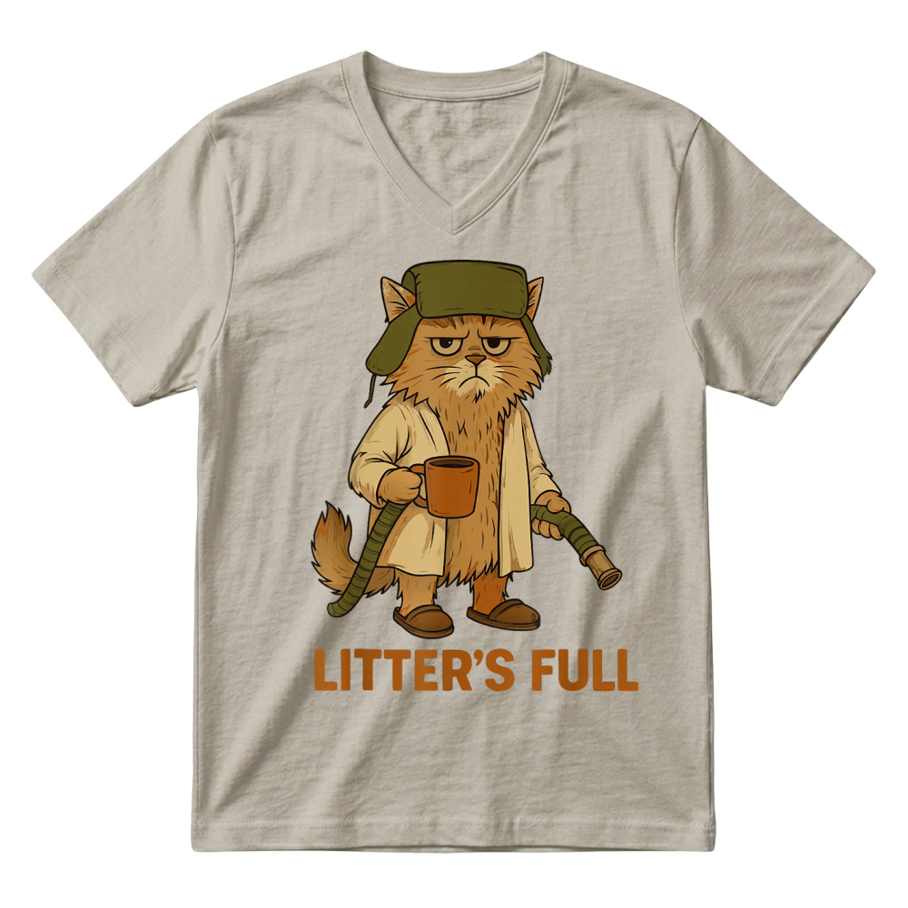 Product Litter’s Full Funny Cat Lovers Christmas Xmas T Shirt V-Neck T-shirt