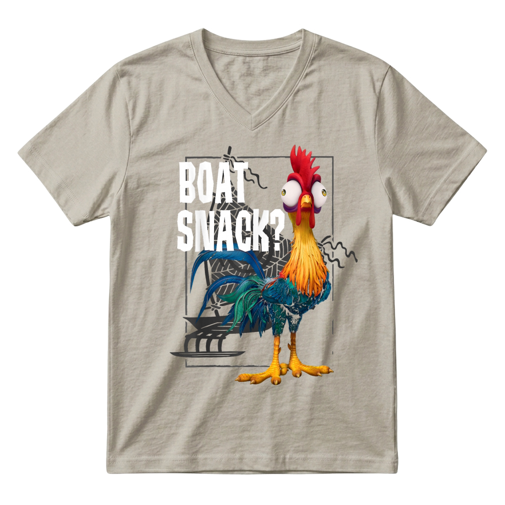 Product Moana HEI HEI Boat Snack Vintage Style Poster V-Neck T-shirt