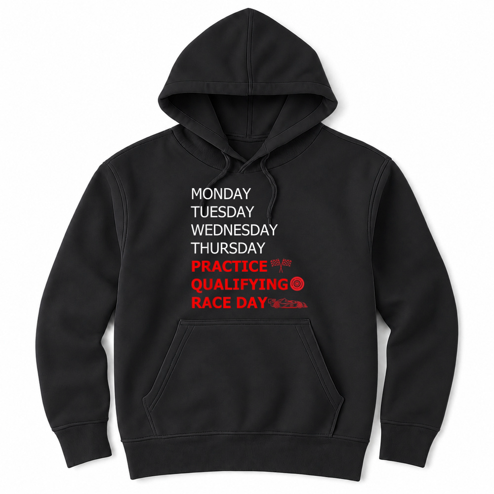 Product Monday Tuesday Thursday Training Qualifying Race Day T Shirt Unisex Hoodie